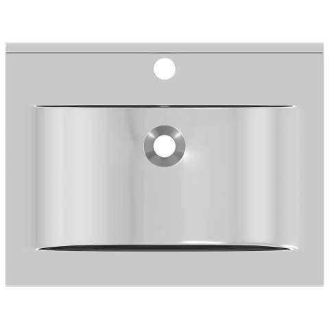 UMYWALKA Z PRZELEWEM 60X 46X 16CM CERAMICZNA SREBRNA