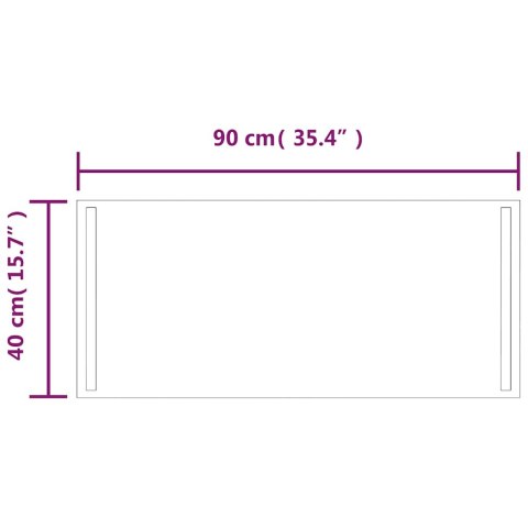 LUSTRO ŁAZIENKOWE Z LED 90X40CM