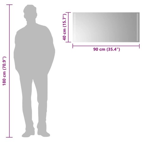 LUSTRO ŁAZIENKOWE Z LED 90X40CM