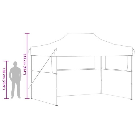PROFESJONALNY SKŁADANY NAMIOT IMPREZOWY 3 ŚCIANY 3X4M STAL