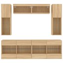 6-CZ. ZESTAW ŚCIENNYCH SZAFEK TV Z OŚWIETLENIEM LED DĄB SONOMA