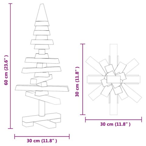 DREWNIANA CHOINKA DO UDEKOROWANIA 60CM LITE DREWNO SOSNOWE