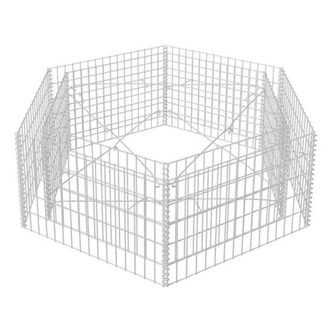 PODWYŻSZONA DONICA GABIONOWA SZEŚCIOKĄTA 160X140X50CM