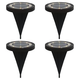 VidaXL Solarne lampki gruntowe, z kolcami, 4 szt., ciepłe białe