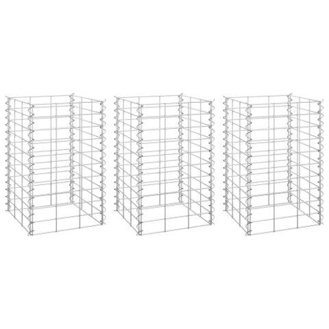 WYSOKIE DONICE GABIONOWE 3 SZT. 30X30X50CM ŻELAZO