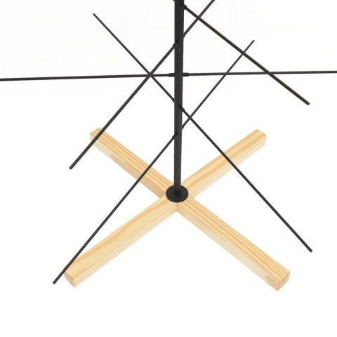 VidaXL Metalowa choinka z drewnianą podstawą, czarna, 180 cm