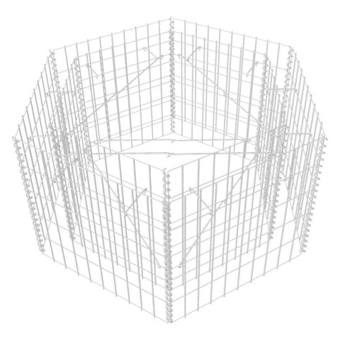 PODWYŻSZONA DONICA GABIONOWA SZEŚCIOKĄTA 100X90X50CM