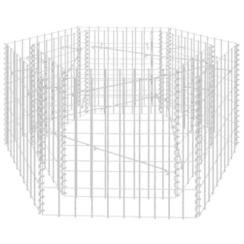 PODWYŻSZONA DONICA GABIONOWA SZEŚCIOKĄTA 100X90X50CM