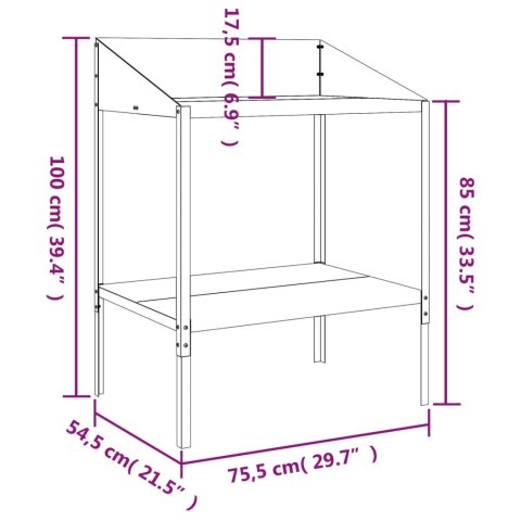KWIETNIK ANTRACYTOWY 75,5X54,5X100CM STAL GALWANIZOWANA