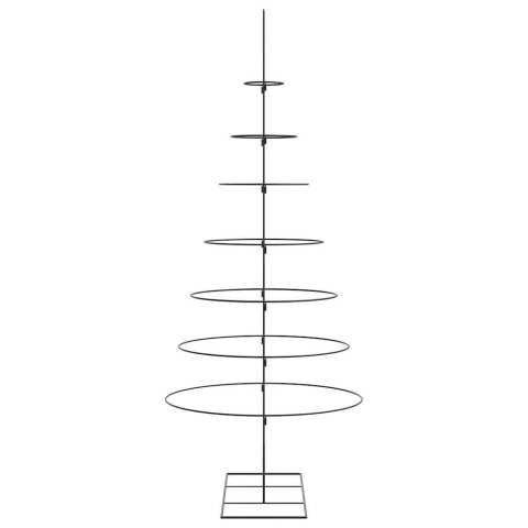 METALOWA CHOINKA ŚWIĄTECZNA DO DEKORACJI CZARNA 210CM