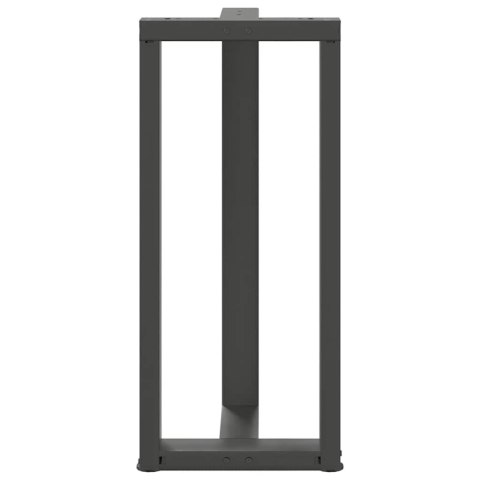 NOGI DO STOŁU BAROWEGO W KSZTAŁCIE LITERY T 2 SZT. ANTRACYT 40X35X(90-91)CM STAL
