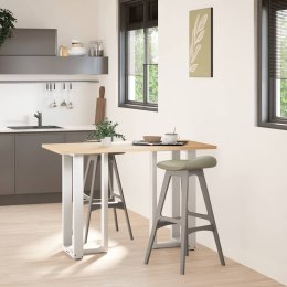 NOGI DO STOŁU BAROWEGO W KSZTAŁCIE LITERY T 2 SZT. BIAŁE 50X35X(90-91)CM STAL