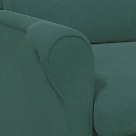 CIEMNOZIELONY FOTEL CIEMNOZIELONY MATERIAŁ Z NOGAMI DREWNIANYMI