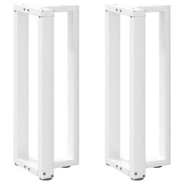NOGI DO STOŁU KONSOLOWEGO W KSZTAŁCIE LITERY T 2 SZT. BIAŁE 25X28X(72-73)CM STAL
