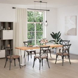 NOGI DO STOŁU KONSOLOWEGO W KSZTAŁCIE LITERY T 2 SZT. BIAŁE 25X28X(72-73)CM STAL