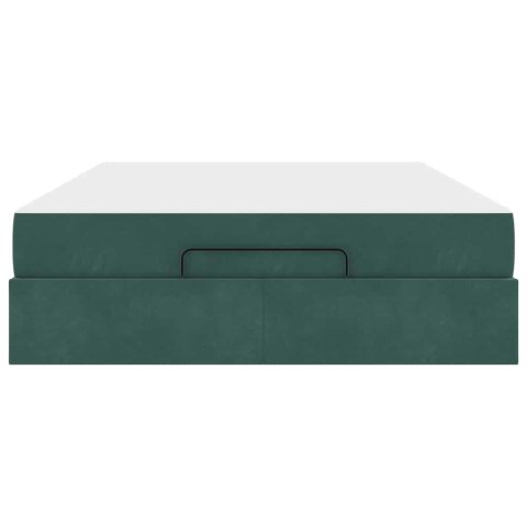 VidaXL Ramka łóżka Ciemnozielony 160 x 200 cm Aksamit