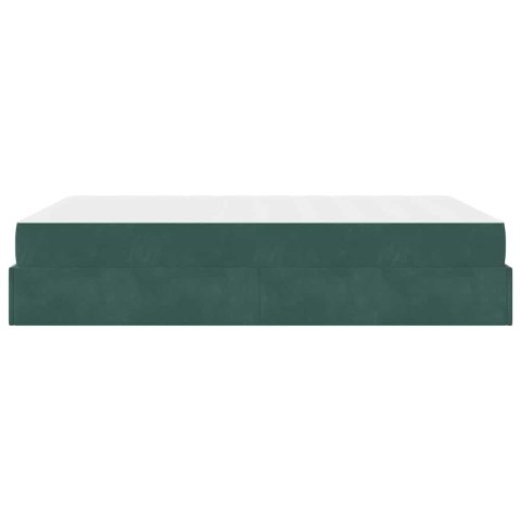 VidaXL Ramka łóżka Ciemnozielony 160 x 200 cm Aksamit