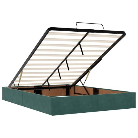 VidaXL Ramka łóżka Ciemnozielony 160 x 200 cm Aksamit