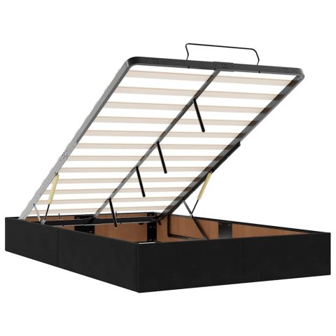 VidaXL Rama łóżka otomana z materacami, czarna, 120x190 cm, aksamit