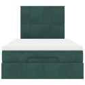 VidaXL Rama łóżka otomana z materacami, zielona, 120x190 cm, aksamit