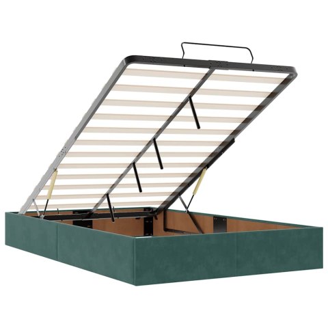 VidaXL Rama łóżka otomana z materacami, zielona, 120x190 cm, aksamit