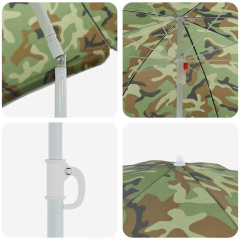 VidaXL Parasol plażowy Zielony 263 x 263 x 272 cm Poliester i Metal