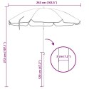 VidaXL Parasol plażowy Zielony 263 x 263 x 272 cm Poliester i Metal