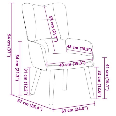 FOTEL RELAKSACYJNY CZARNY 63X 67X 94CM AKSAMIT