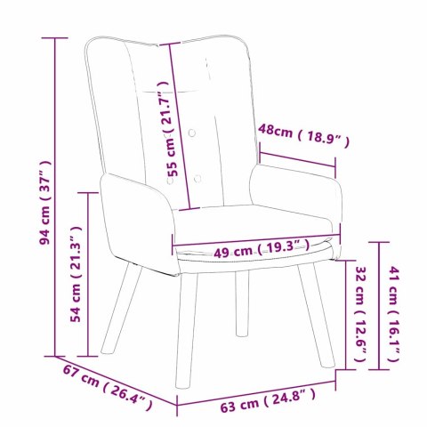 FOTEL RELAKSACYJNY JASNOSZARY 63X 67X 94CM TKANINA