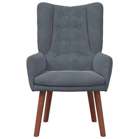 FOTEL RELAKSACYJNY CIEMNO SZARY 63X 67X 94CM AKSAMIT