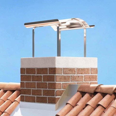 VidaXL Nasada kominkowa Srebrny 59.5 x 50 x 36.5 cm Stal nierdzewna