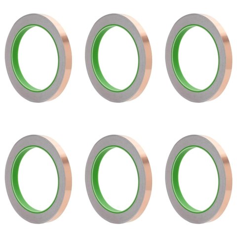 VidaXL Podwójnie klejąca taśma miedziana 6 pcs miedziany 2000 x 1 cm