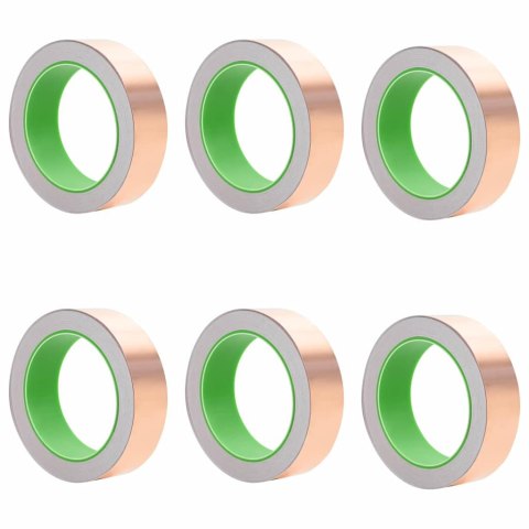 VidaXL Podwójnie klejąca taśma miedziana 6 pcs miedziany 2000 x 3 cm