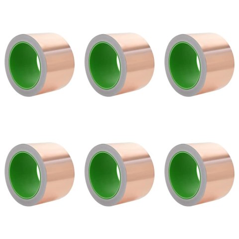 VidaXL Podwójnie klejąca taśma miedziana 6 pcs miedziany 2000 x 7 cm