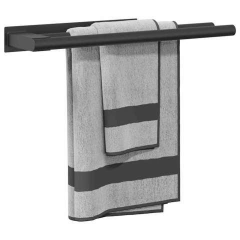 WIESZAK NA RĘCZNIKI CZARNY 40X9X4CM STAL NIERDZEWNA