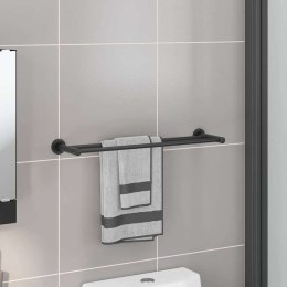 WIESZAK NA RĘCZNIKI CZARNY 61X14.5X5CM STAL NIERDZEWNA