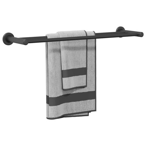 WIESZAK NA RĘCZNIKI CZARNY 61X14.5X5CM STAL NIERDZEWNA