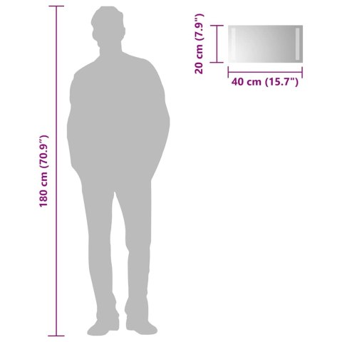 LUSTRO ŁAZIENKOWE Z LED 40X20CM