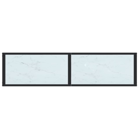 KONSOLA BIAŁY MARMUR 140X35X75,5CM SZKŁO HARTOWANE