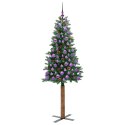 VidaXL Szczupła Choinka Zielony 180 cm PVC i lite drewno sosnowe