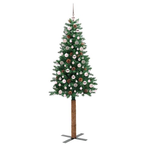VidaXL Szczupła Choinka Zielony 210 cm PVC