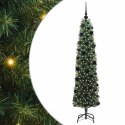 VidaXL Szczupła Choinka z podstawą Zielony 180 cm Plastik i metal