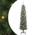 VidaXL Szczupła Choinka z podstawą Zielony 180 cm Plastik i metal