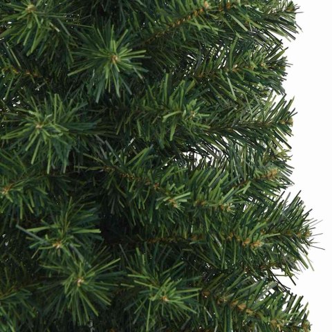 VidaXL Szczupła Choinka z podstawą Zielony 180 cm Plastik i metal