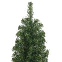 VidaXL Szczupła Choinka z podstawą Zielony 180 cm Plastik i metal