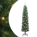 VidaXL Szczupła Choinka z podstawą Zielony 180 cm Plastik i metal