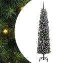VidaXL Szczupła Choinka z podstawą Zielony 180 cm Plastik i metal