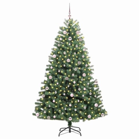 VidaXL Sztuczna choinka z zawiasami Zielony 240 cm PVC i Metal