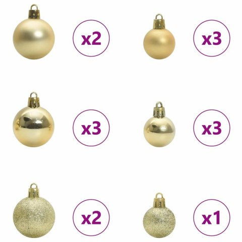 VidaXL Sztuczna choinka z zawiasami Zielono-biały 120 cm PVC