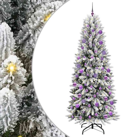VidaXL Sztuczna choinka Biały 78 x 78 x 210 cm PVC, Plastik, Stal i PE